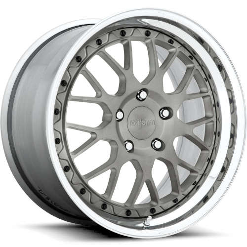 Rotiform Forged RSE18x8.5 +43 Brushed Matte DDT with a Polished Step Lip and Brushed Barrel with Exposed Hardware